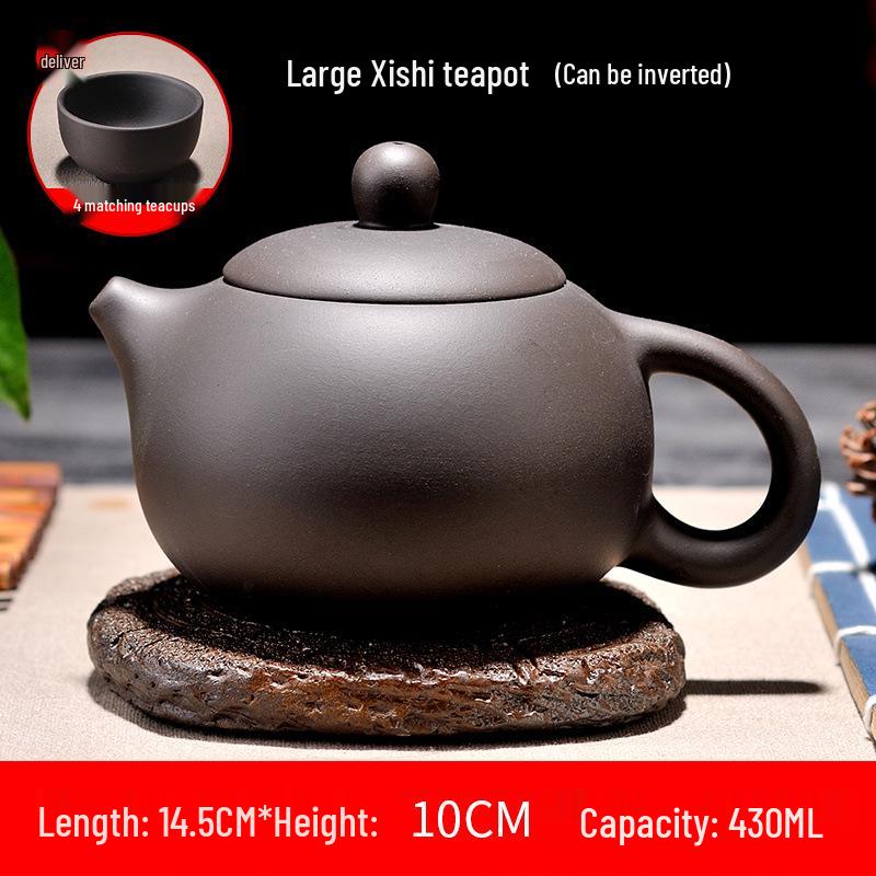 Yixing Large Capacity Purple Clay Teapot with Tea Cup Set for Home Use, Single Pot Kung Fu Tea Set.