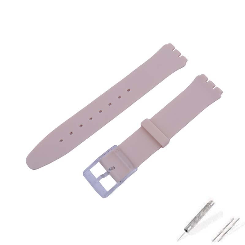 

Надтонкий 16-мм силіконовий ремінець для годинника Swatch - Унісекс 16mm рожевий/тілесний