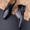 Fashion Successful Business Shoes Men Pure Leather Elegant High Grade Oxford Natural Handmade Formal Dress Office Party Suit Black Color