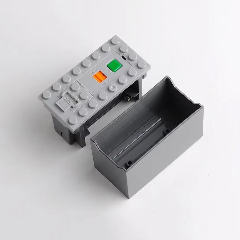 MOC Rechargeable Battery Box with Multi-Function Speed Controller for AA/AAA/Lithium - Compatible with Technical Building Blocks
