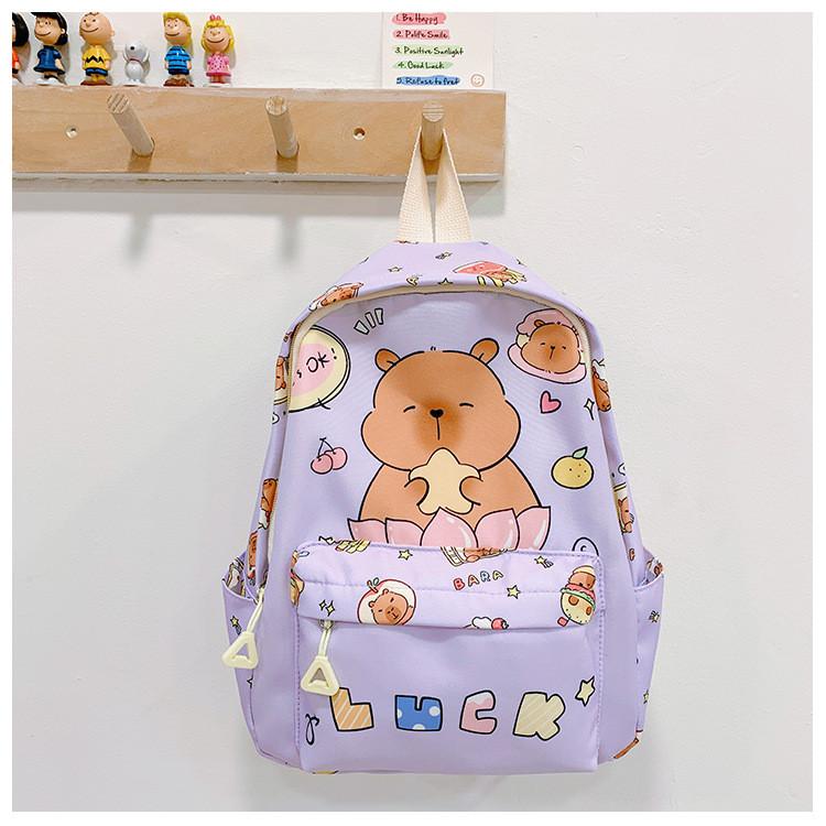 Adorable Cartoon Capybara Kids Backpack For Boys And Girls Stylish And Fun Design