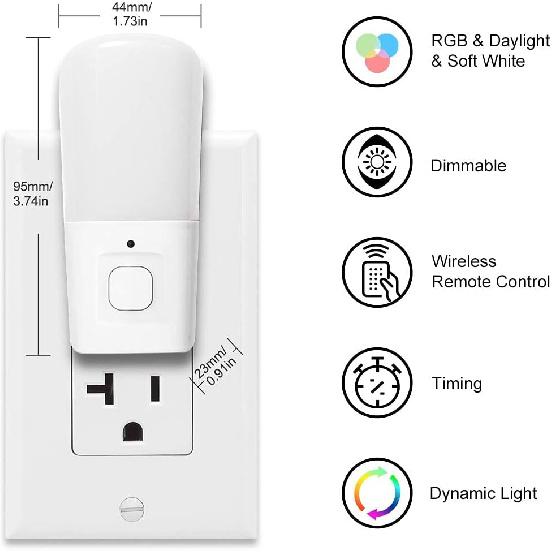 L LOHAS LED Kids Night Lights Plug In, RGB Color Changing Night Lights