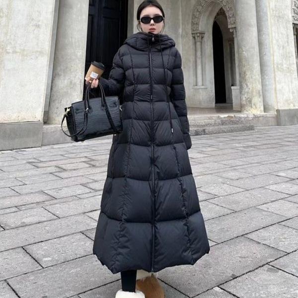 Down Jacket Women's Thickened Waist Slim and Thin Hooded High-end Coat