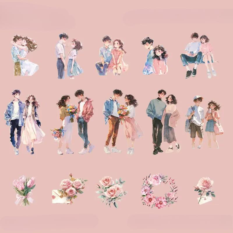 

30 шт. Романтичные модные и милые наклейки на тему девушки из ПЭТ-материала, водонепроницаемые и износостойкие, для коллажа, канцелярских принадлежностей, стаканчиков