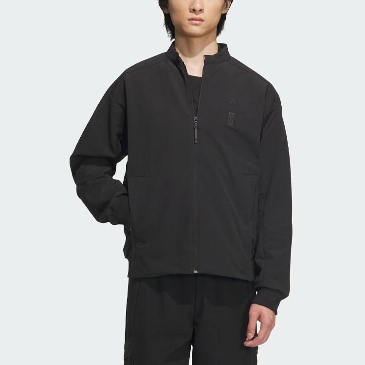 Adidas Must-Have Woven Jacket With Stand Collar And Solid Color Logo Men Outerwear Black IX4282