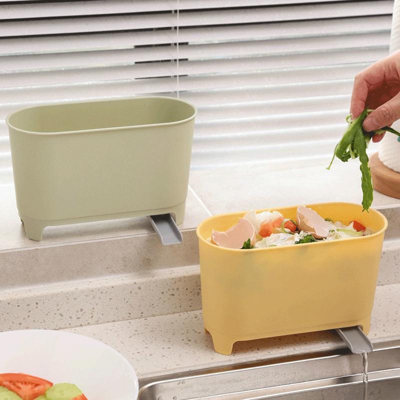 Kitchen Waste Bin Drainable Trash Can Countertop Sink Garbage Cans Home Kitchen Dry Wet Separation Rubbish Bin