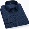 Striped Men Shirts Long Sleeve Regular Fit Classical Male Casual Shirt with Front Pocket