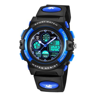 Reloj deportivo para niños en tienda, multifuncional, resistente al agua, con alerta de fecha y día, pantalla de doble hora, LED, pantalla analógica, reloj digital para niñas y niños.
