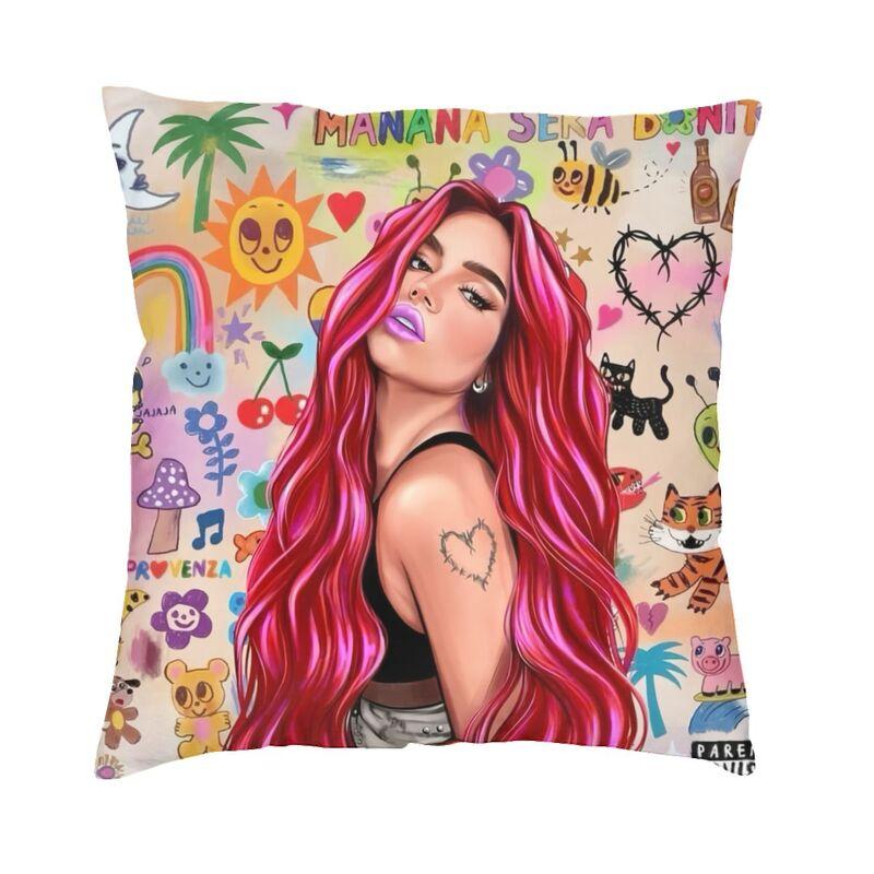 

Sirena Karol G Music Pillow Decor Home Fashion Reggae Ainger Cushion Decoration Salon Square Pillowcase 30x30cm