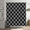 White Black Geometric Shower Curtain with Metal Hook Rings Decorative Bath Liner for Home Use