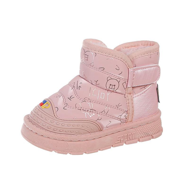 Dziewczęce antypoślizgowe śniegowce zimowe dziecięce polarowe ocieplane duże bawełniane buty nowe chłopięce buty zimowe na miękkiej podeszwie