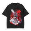 Makima Chainsaw Man Printed T-shirt Men Women Clothing Oversized Casual T Shirts Gothic Vintage Washed Pure Tops