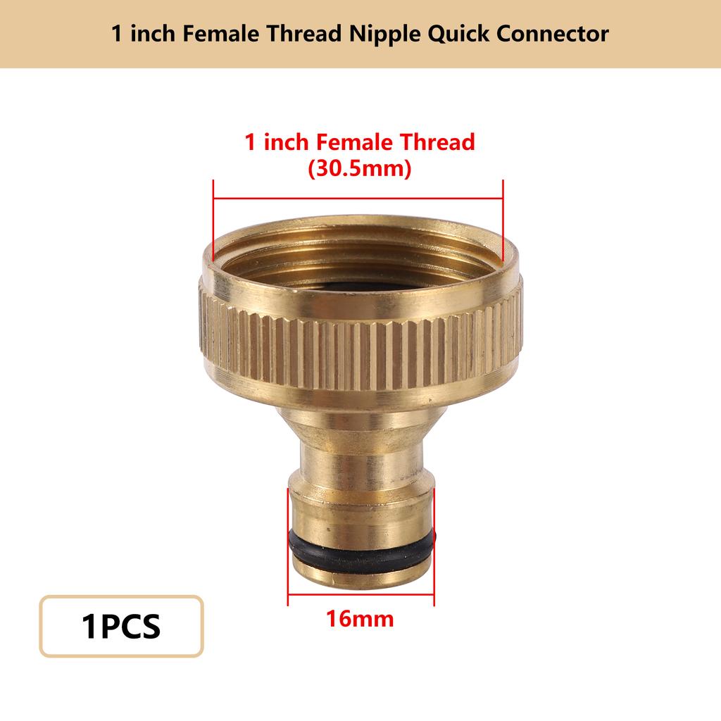 1/2" 3/4" 1" Threaded Brass Quick Connector M22/24 Nipple Fitting Garden Hose Quick Connect Faucet Adapter Water Hose Connector