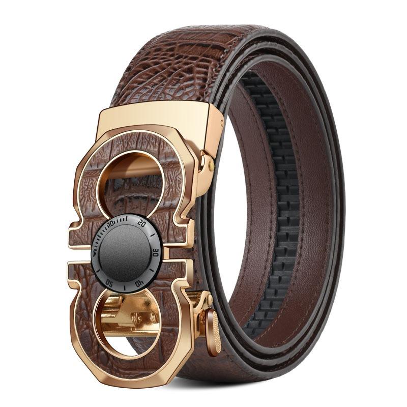 

Мужской элегантный ремень с автоматической пряжкой - Натуральная искусственная кожа с текстурным квадратным узором, Черный, Простой и стильный дизайн для повседневной одежды 120cm кофейный