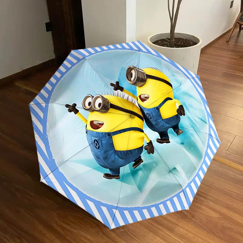 

1pc Minions Automatic Umbrella | Portable Foldable 8-Rib Manual Open, Casual Accessory, Durable Canopy yy250905043
