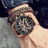 Megir Official Quartz Men Watches Fashion Genuine Leather Chronograph Military Watch Clock Men Relogio Masculino Erkek Kol Saati