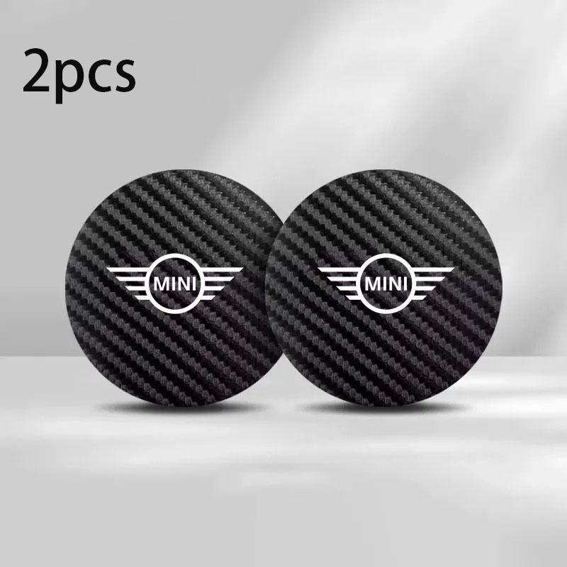 

2pcs car cup holder mat carbon fiber grain leather cup mat for BMW Mini Works Cooper JCW F54 F55 F56 F60 R50 R52 R53 R55 R56 R57