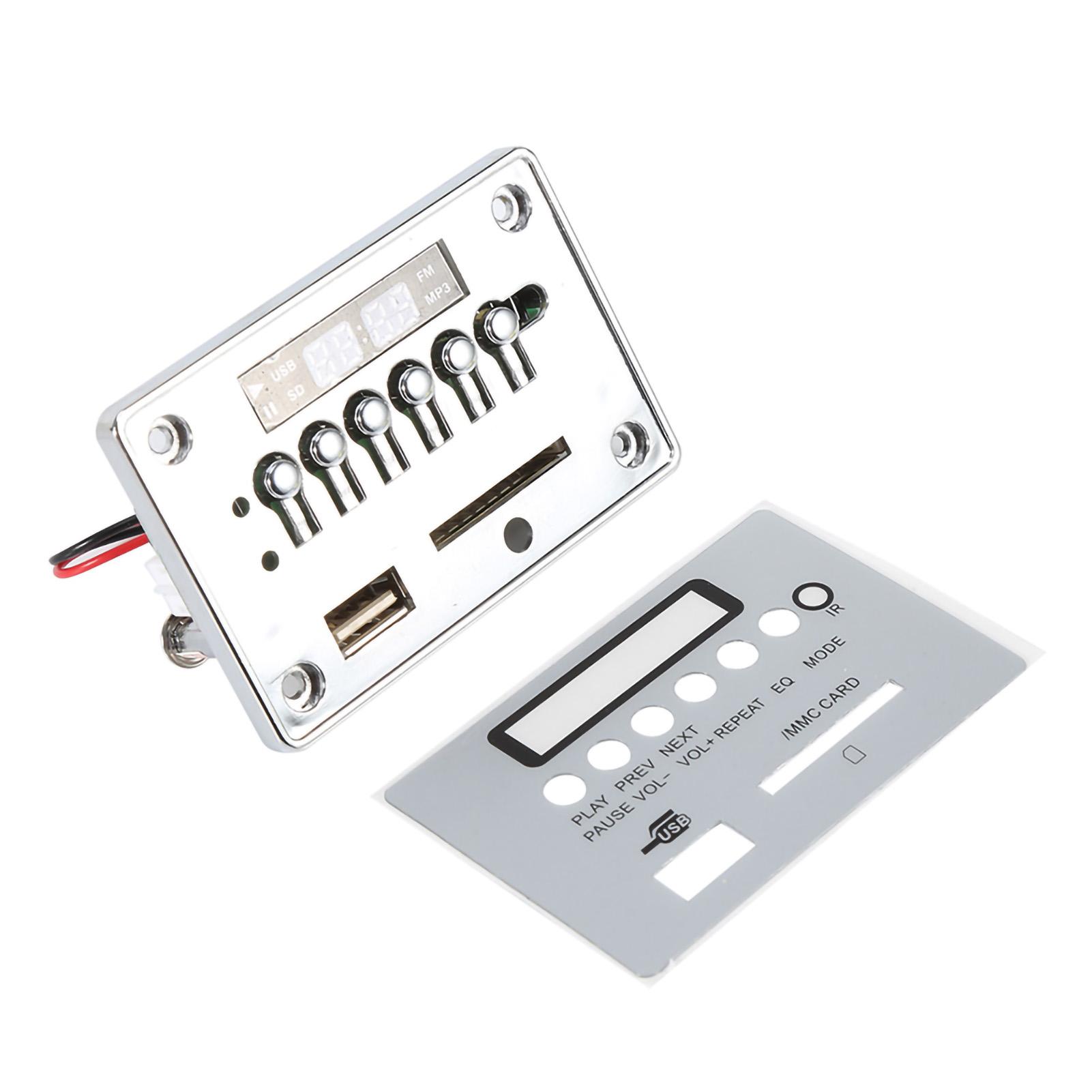 

Плата декодера Bluetooth MP3, аудіомодуль, USB-накопичувач, FM-радіо (Срібло)