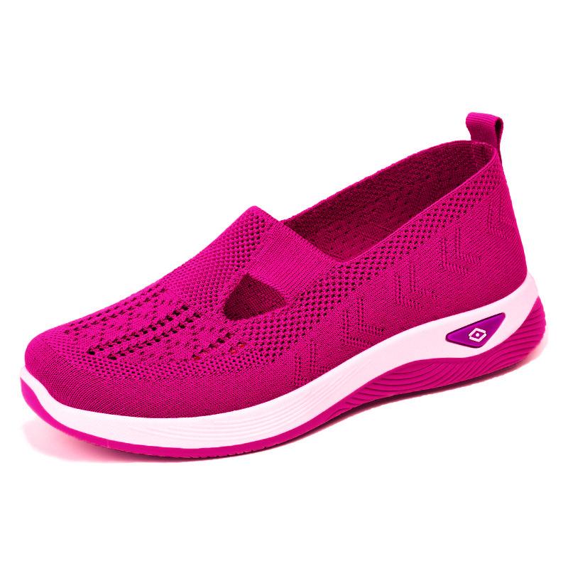 Shoes Women's Summer Large-size Women's Shoes Medium and Old Mother Shoes Fly-woven Breathable Casual Single Shoes Old Beijing Cloth Shoes