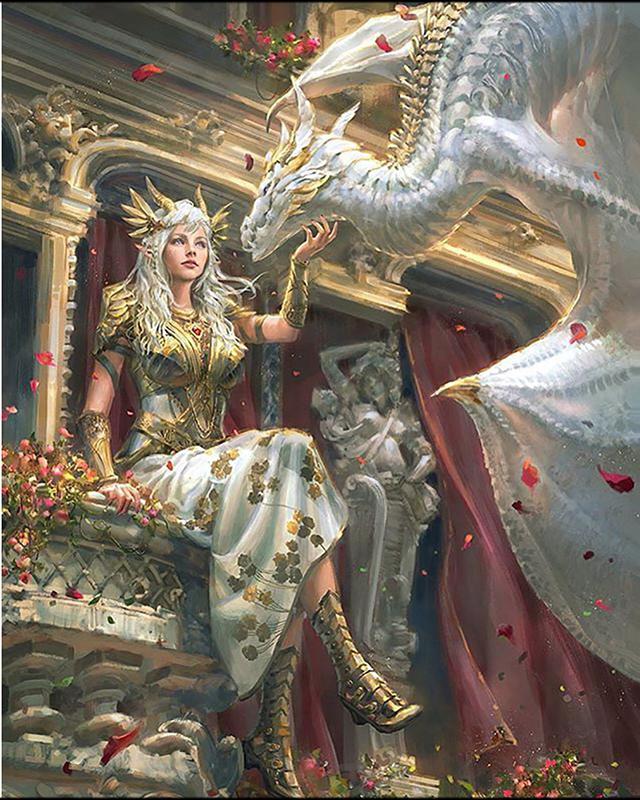 

5D DIY Алмазная картина «Эльфы и ангелы», полная квадратная круглая дрель, Алмазная вышивка, изображение животного из горного хрусталя, подарок ручной работы Full Square 20X30CM жёлтый