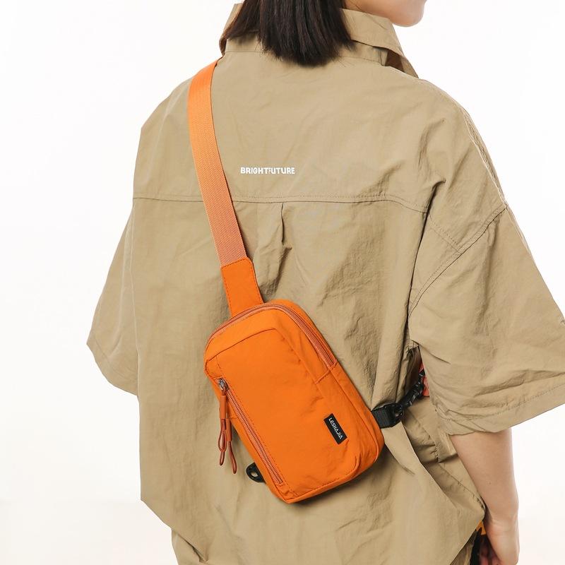 Simple trend casual personality men's breast bag Japanese light shoulder small backpack women's leisure sports messenger bag