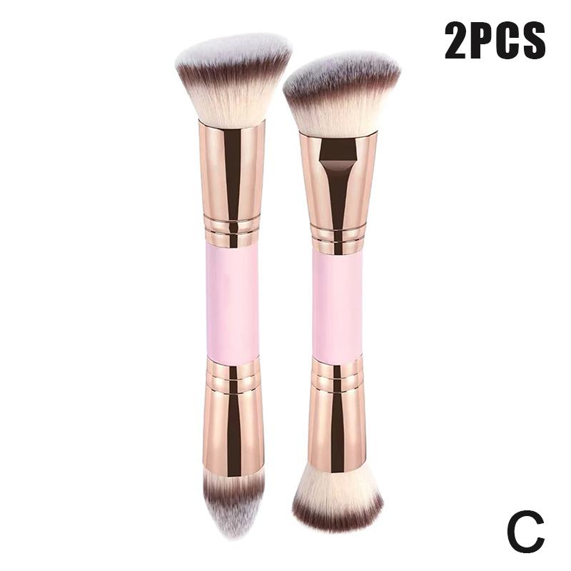 1/2/5Pcs Foundation Makeup Brush Double-Ended Flat/Angle Top Contour Brush For Beauty Blending Liquid Powder Concealer Cream