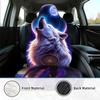 2pcs Wolf Moon Car Seat Covers - Durable Polyester, Machine Washable, Fits Most Cars, SUVs, Sedans & Trucks, Vibrant Night Scene