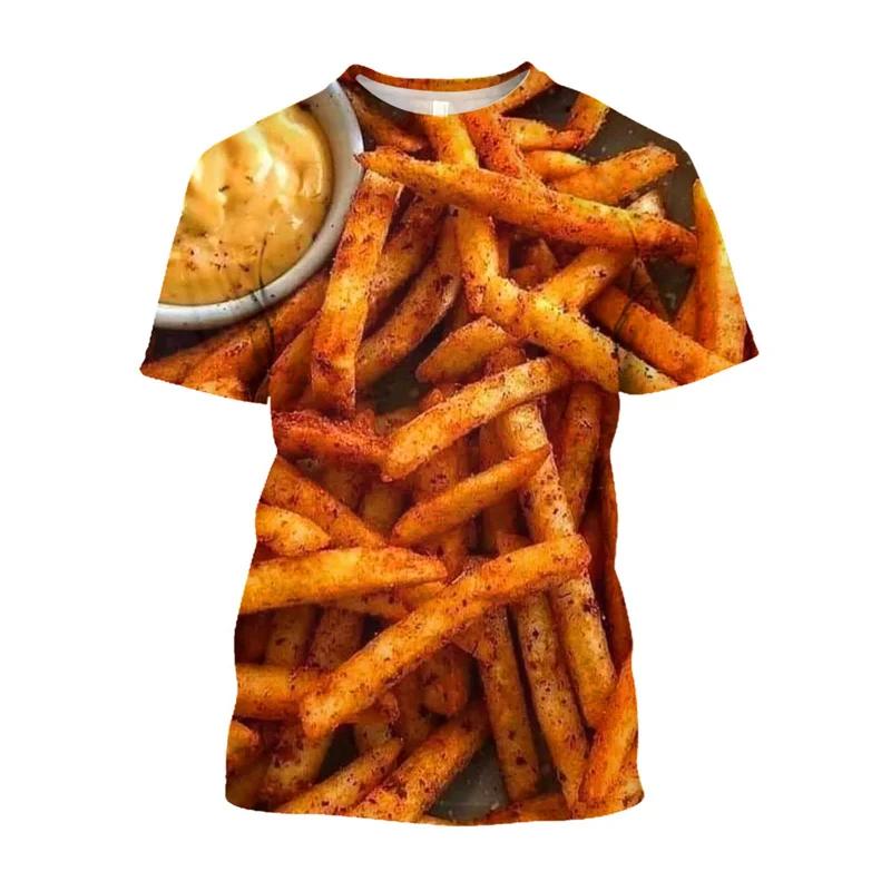 Pánské tričko 3D s potiskem těstovin a pizzy Ležérní pro dospělé Unisex s grafickým motivem jídla Pro muže Oversized s krátkým rukávem Oblečení Streetwear