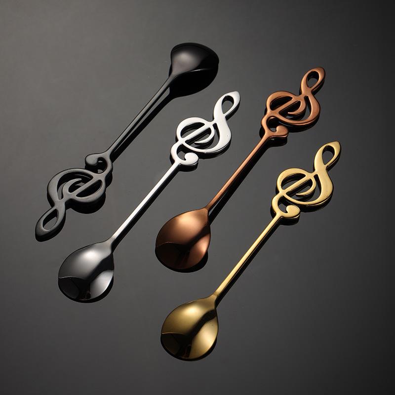 Cute Long Handle Spoons Stainless Steel Golden Coffee Spoon Dessert Ice Cream Spoon Kitchen Food Tableware Dinner Set Wedding