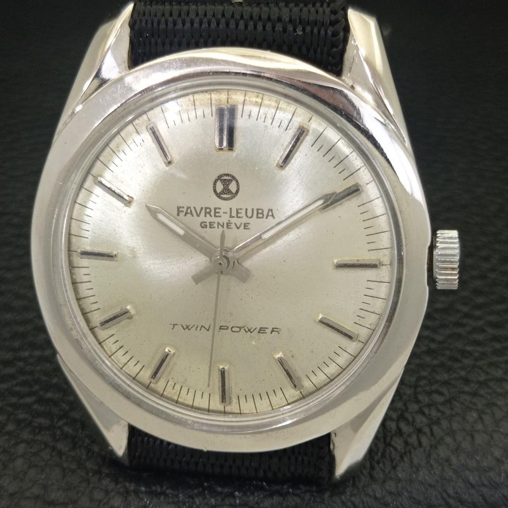 VINTAGE FAVRE LEUBA TWIN POWER 111 HANDAUFZUG SCHWEIZER HERRENUHR a703761-1