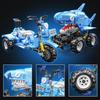 443PCS Shark Inertia Pull-back Car 2in1 Building Blocks Set Assembly Bricks Puzzle Creative Desktop Adornment Gifts
