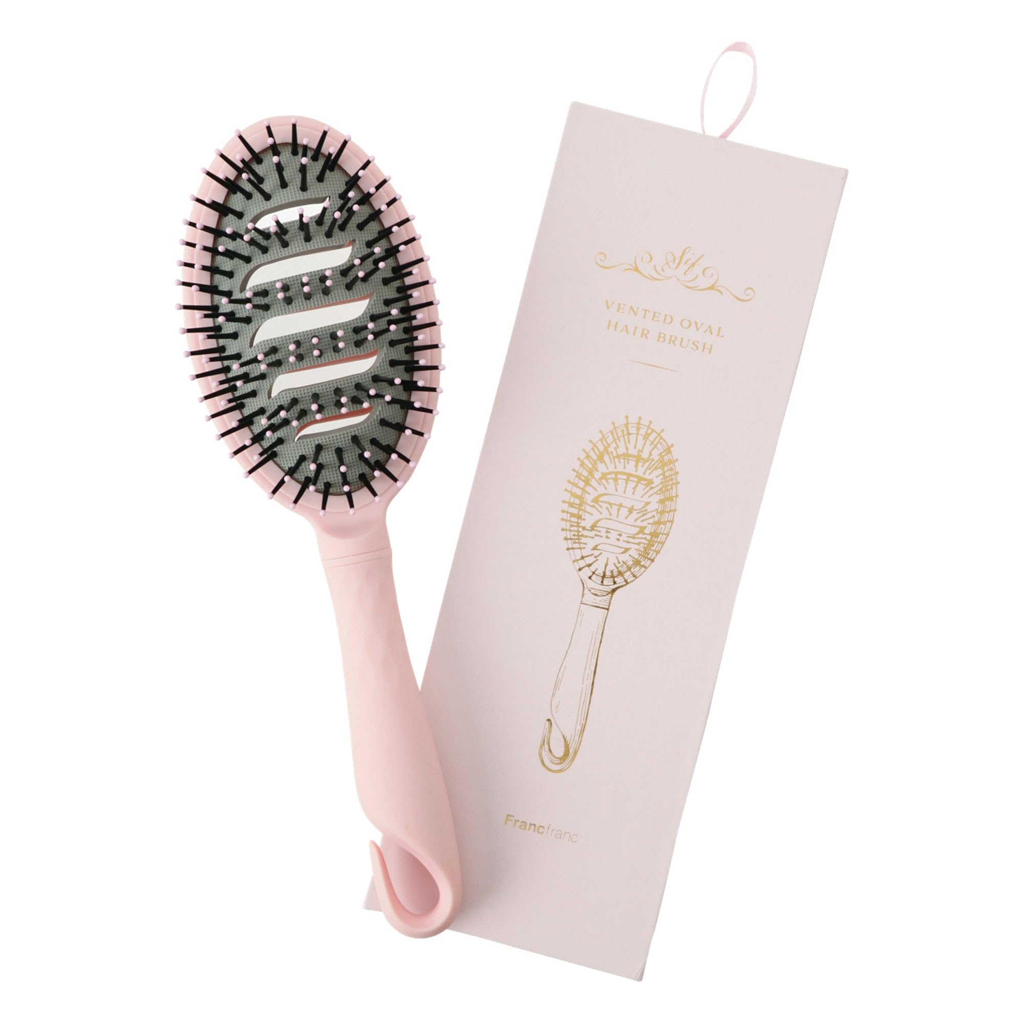 

Francfranc Shiv Bent Oval Hair Brush [All 2 Colors]- Professional Detangling Brush for Smooth, Shiny Hair розовый