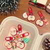 1/5Pcs Christmas Cute Red Apple Keychain Girls Cartoon Bag Pendant Car Keyring Funny Backpack Accessory For Best Friend Gift