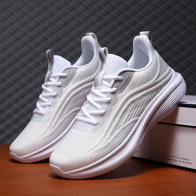 Spring and Summer Casual Sports Shoes Women's Flying Woven Mesh Breathable Ultra-light Soft Toilet Bottom Non-slip Shoes Student Running Shoes