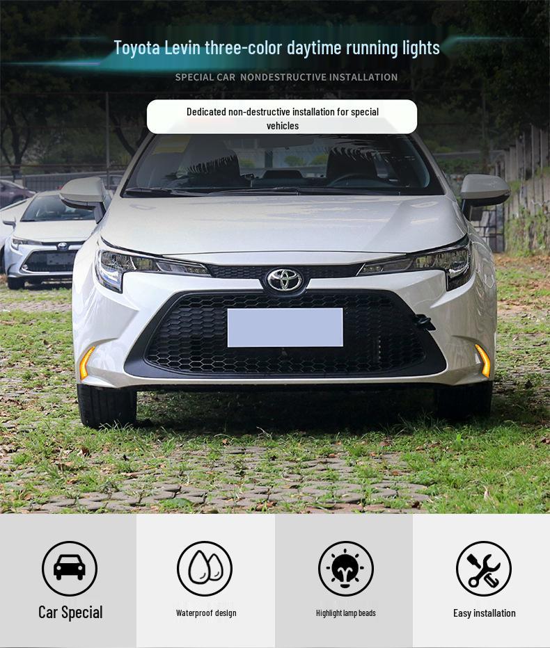 Toyota Corolla LED Daytime Running Lights with Flowing Turn Signal & Front Fog Lights (2019-2024)