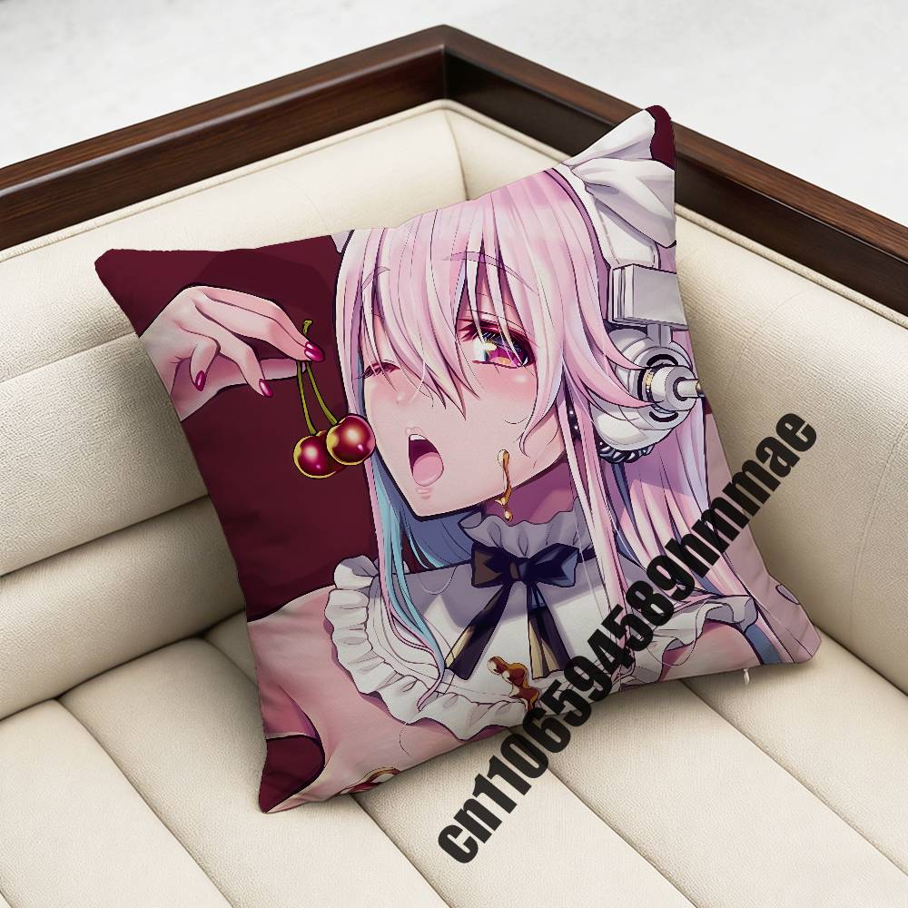 Cartoon Virtual Singer SSuper Sonico Throw Pillow Case Sham For xcm xcm Square Car Pillowcase Pad Cushion Cover