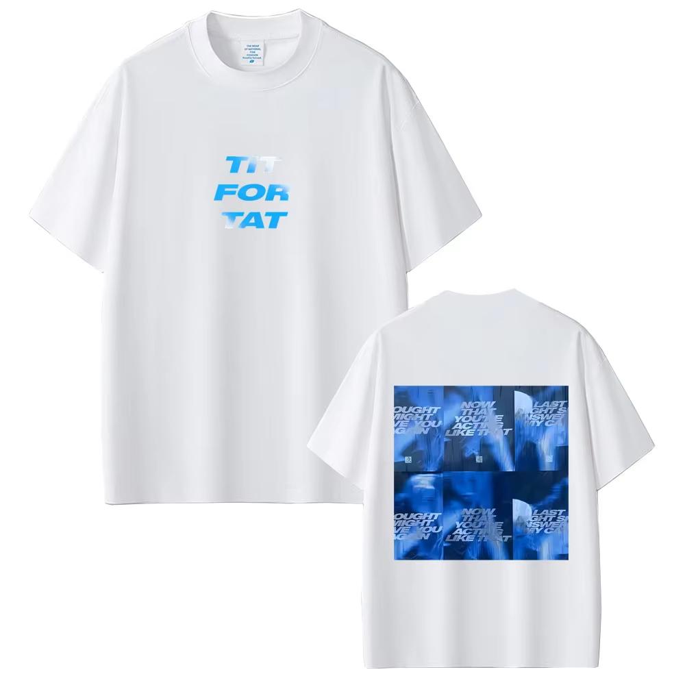 Tate McRae TiT for Tat Graphic T Shirt Men Women Hip Hop Fashion Pop Music Tshirt Unisex Casual pure Cotton Short Sleeve Top