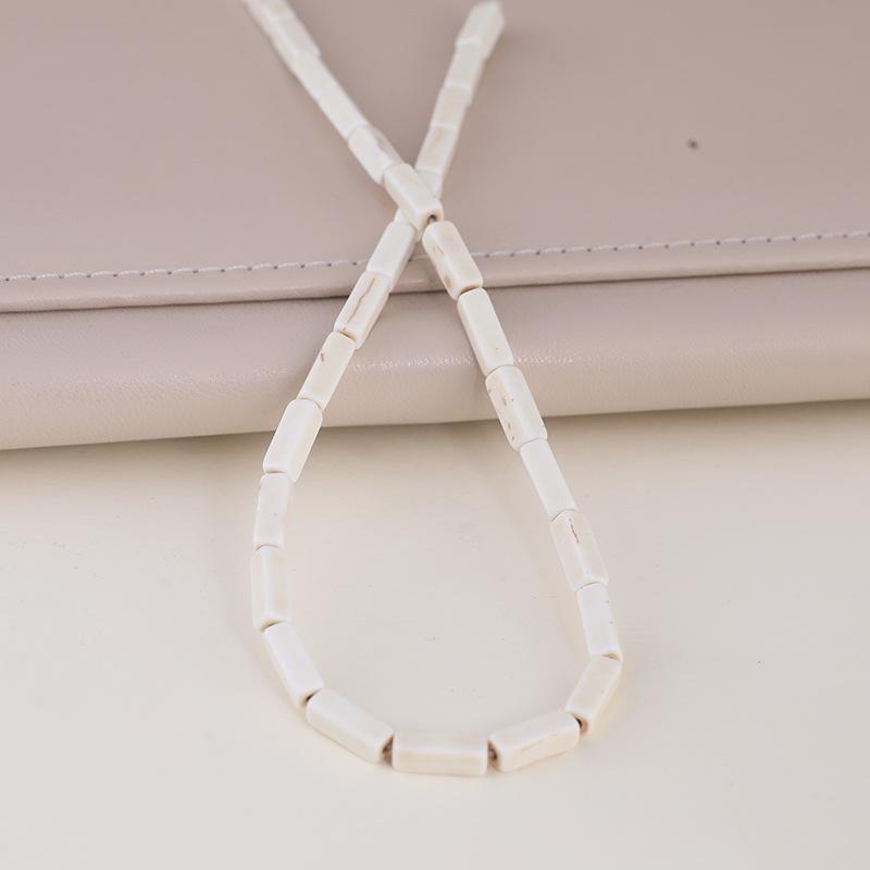 Бирюзовые композитные бусины-цилиндры 4x12 мм для изготовления украшений своими руками