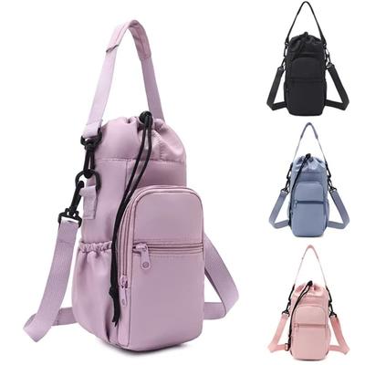 Adjustable Strap Water Bottle Bag Insulated Protective Sleeve Thermos Bottle Holder Crossbody with Phone Pocket