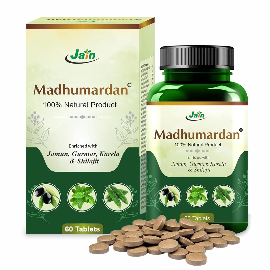 Jain Madhumardan Ayurvedic Tablets 60's Pack | Herbal 32-Herb Blend for Digestion & Wellness