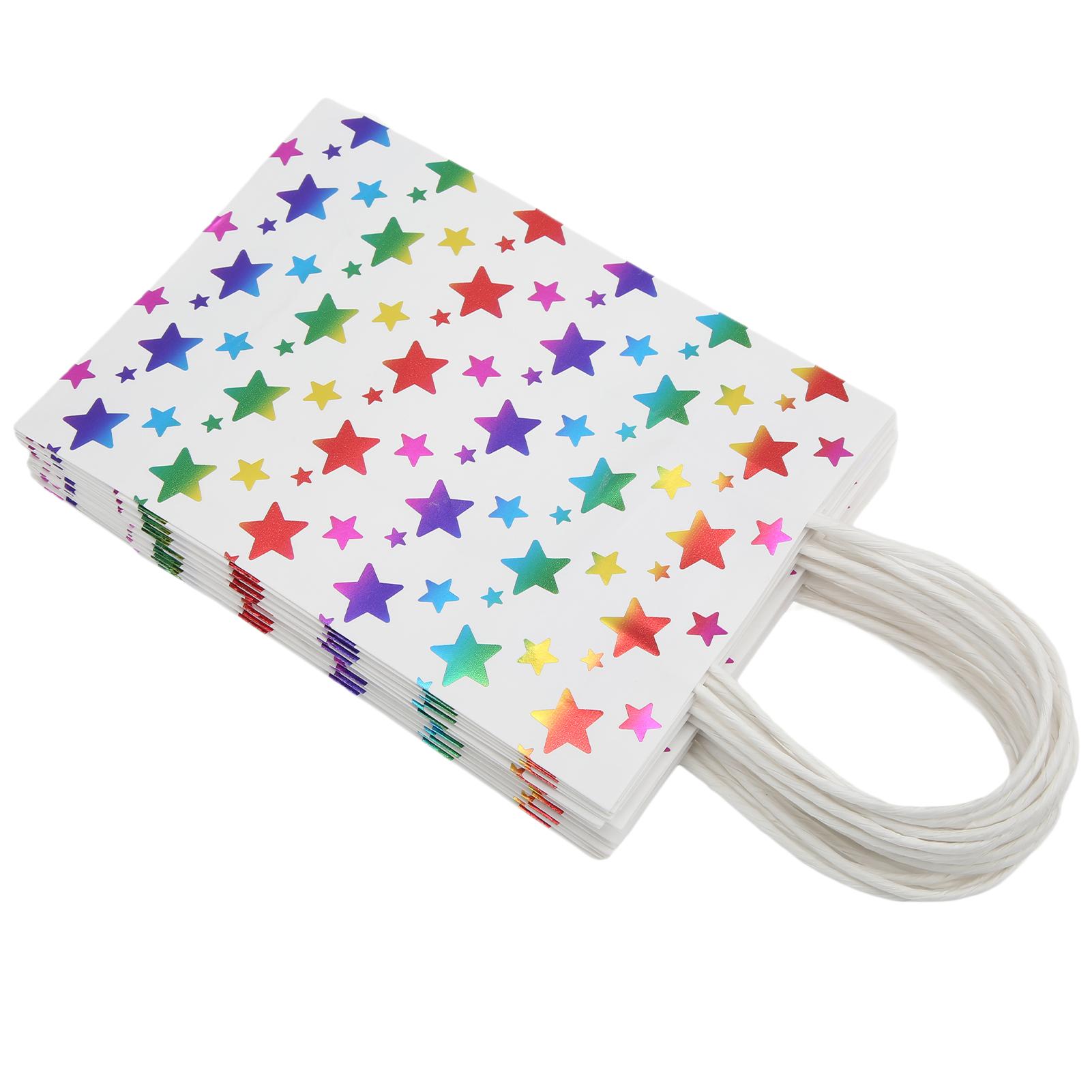 

10Pcs Gift Bags Five Pointed Star Pattern Strong Durable Paper Material Bright Colors Wide