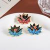 Night Sky Lotus Enamel Pins Custom Moon Stars Sun Brooches Lapel Badges Clothes Plant Jewelry Gift for Friends