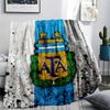 1PC Argentina National Football Team Print Flannel Blanket, High quality All Seasons, Home Decor, Warmth and Comfort, Perfect for Christmas Gifts