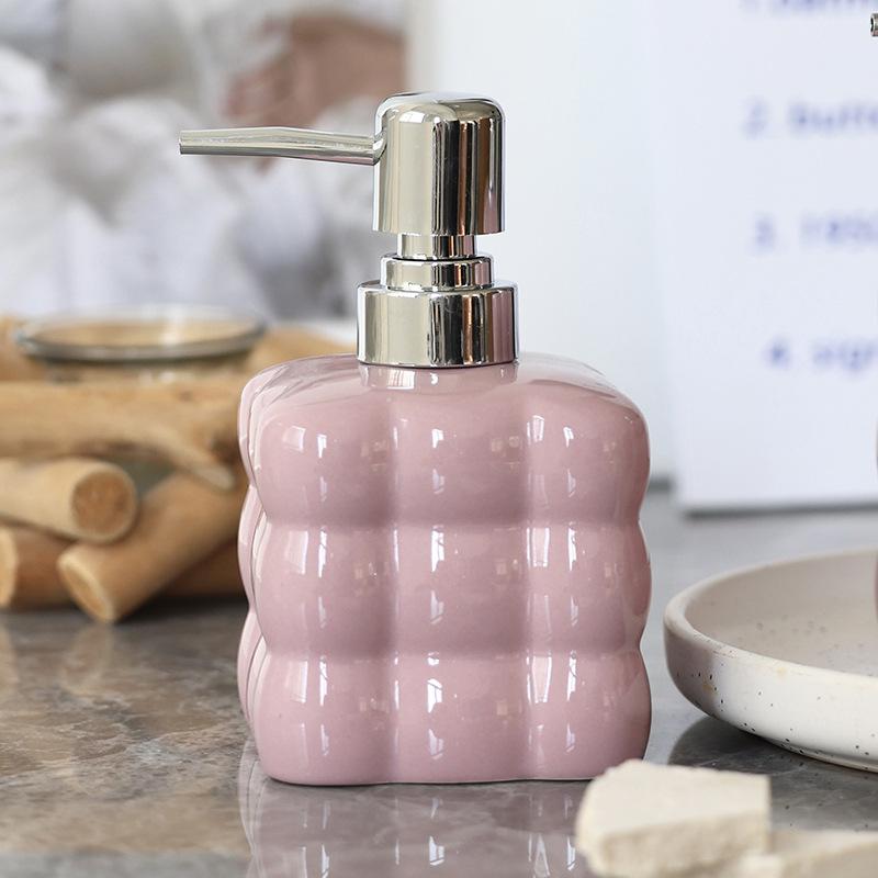 Kreative Pressart Keramik Lotion Flasche Heimgebrauch Badezimmer Toilette Shampoo Duschgel Handdesinfektionsmittel Abfüllflasche Spender