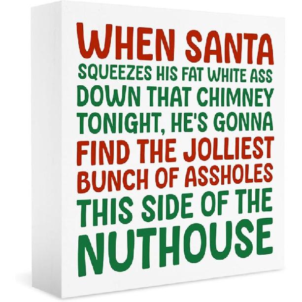 Christmas Vacation Funny Decorations - Xmas Holiday Sign, 5 X 5 Inches