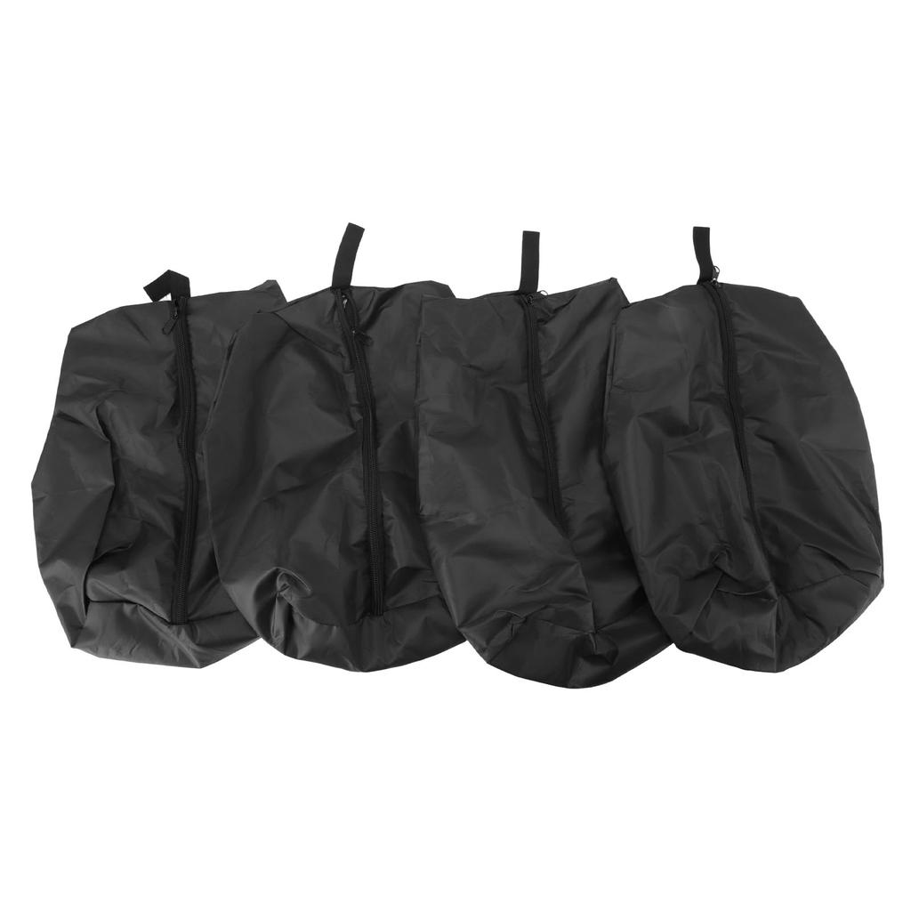 4PCS Travel Shoe Bags Large Capacity Waterproof Black Travel Clothes Storage Bag with Zipper for Home Travelling Gym