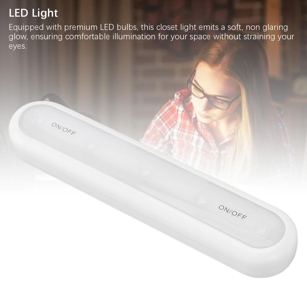 LED Under Cabinet Battery Operated Hand Press Light Closet Light for Hallway Entrance Stairs