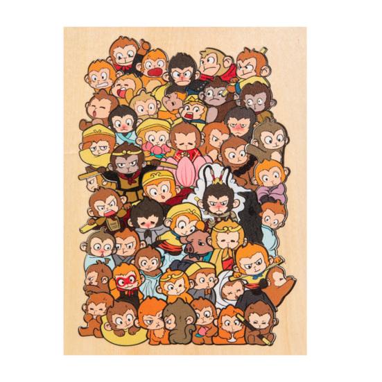 45660 Sets Wooden Cat Puzzle Board with Frame 3D Irregular Kitten Dog Panda House