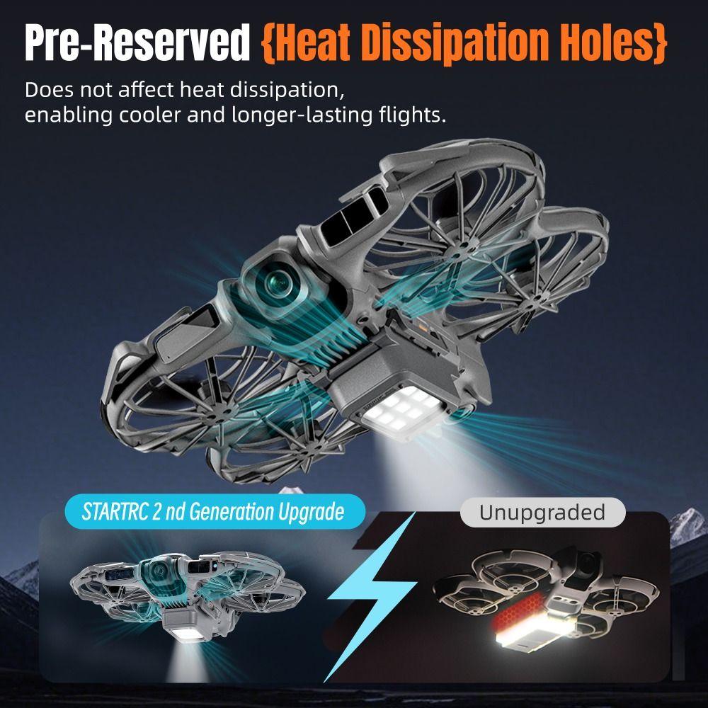 2-IN-1 LED Landing Gear Lightweight Rechargeable Night Flight Light with Flash LED Luminous Landing Gear for DJI NEO 2