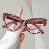 Fashion Rivet Anti-blue Light Cat Eye Reading Presbyopia Glasses Women Oversized FULL Frame Trendy Far Sight Eyeglasses